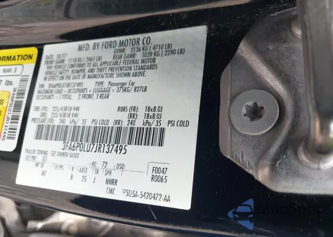 2018 Ford Fusion Hybrid Se from USA, damaged, VIN 3FA6P0LU7JR137495